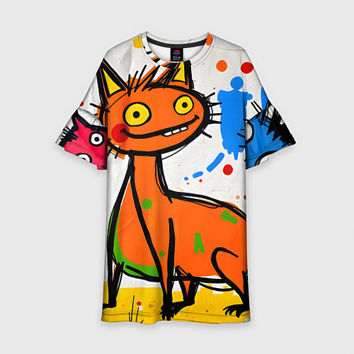 Детское платье Смешные зверята / 3D-принт – фото 1