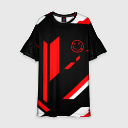 Платье клеш для девочки Nirvana текстура полосы, цвет: 3D-принт