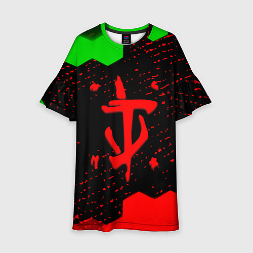 Детское платье Doom лого соты текстура / 3D-принт – фото 1