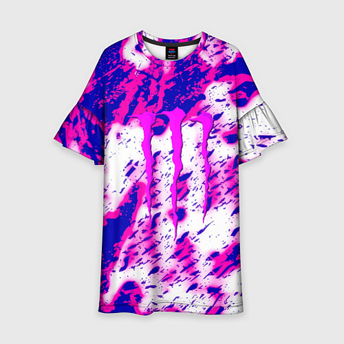 Детское платье Monster energy краски гранж / 3D-принт – фото 1