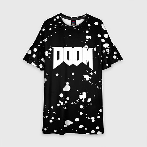 Детское платье Doom белые краски всплеск / 3D-принт – фото 1