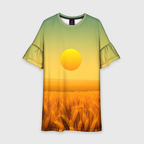 Детское платье Закат над пшеничным полем / 3D-принт – фото 1