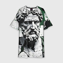 Платье клеш для девочки Зарисовка античной статуи, цвет: 3D-принт