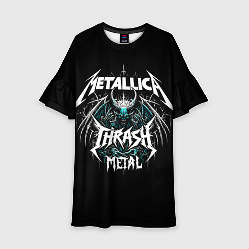 Детское платье Metallica group - thrash metal style / 3D-принт – фото 1