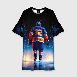 Детское платье Хоккеист в синем пламени