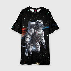 Платье клеш для девочки The dalmatian brave cosmonaut - ai art, цвет: 3D-принт