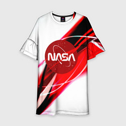 Платье клеш для девочки Nasa абстрактные полосы, цвет: 3D-принт