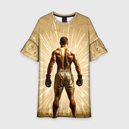 Детское платье Боксер на бежевом / 3D-принт – фото 1