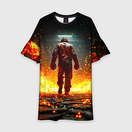 Детское платье Боксер в огне / 3D-принт – фото 1