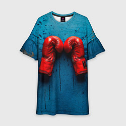 Детское платье Бойцовские перчатки на синем