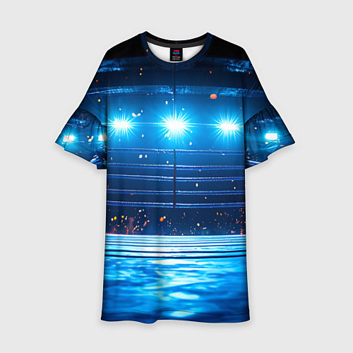 Детское платье Синий ринг в огне / 3D-принт – фото 1