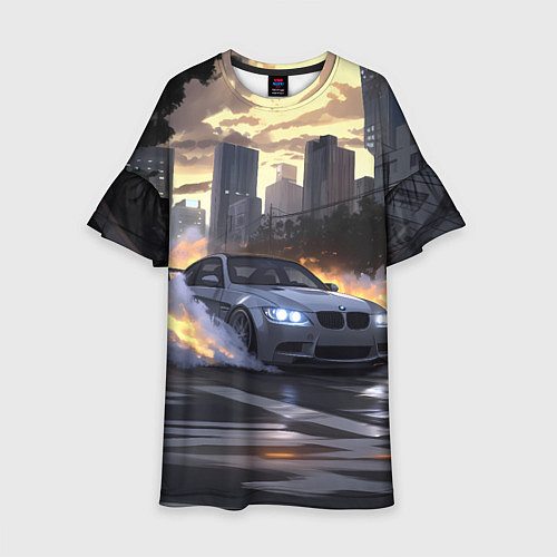 Детское платье БМВ в вечернем городе / 3D-принт – фото 1
