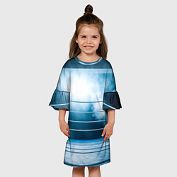Платье клеш для девочки Ринг в тумане, цвет: 3D-принт — фото 2