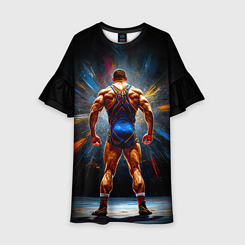 Детское платье Греко-римский борец на черном / 3D-принт – фото 1