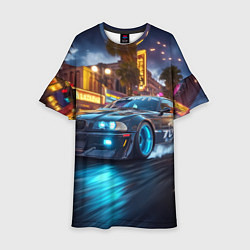 Детское платье ВМБ неоновый свет