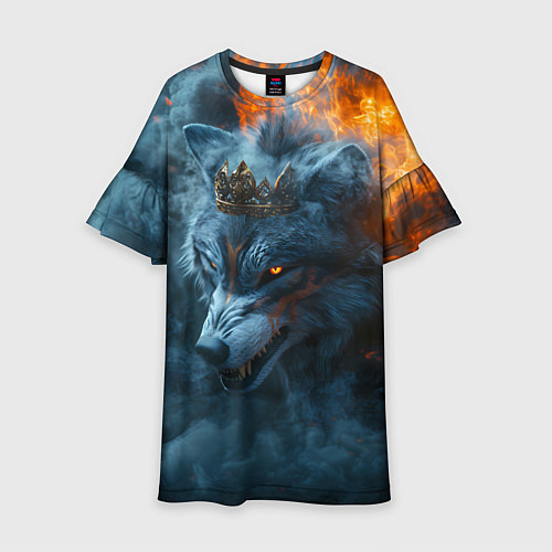 Детское платье Волк в короне в огне / 3D-принт – фото 1