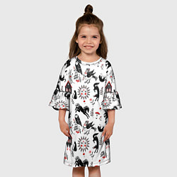 Платье клеш для девочки Русские сказки, цвет: 3D-принт — фото 2