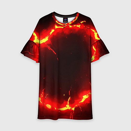 Детское платье Красный круг из огня текстура / 3D-принт – фото 1