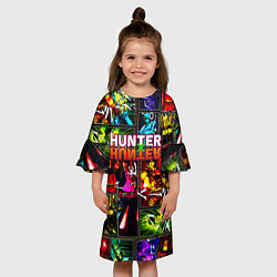 Платье клеш для девочки Hunter x hunter neon anime, цвет: 3D-принт — фото 2