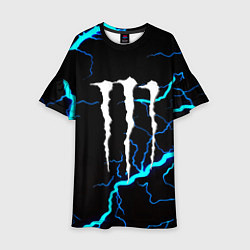 Детское платье Monster energy неоновые молнии