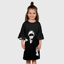 Платье клеш для девочки Сатору годжо битва, цвет: 3D-принт — фото 2