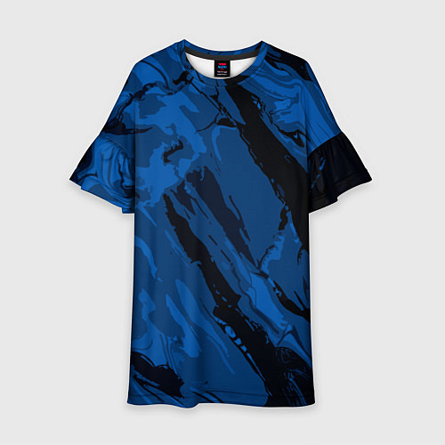 Детское платье Тёмный синий абстракция / 3D-принт – фото 1