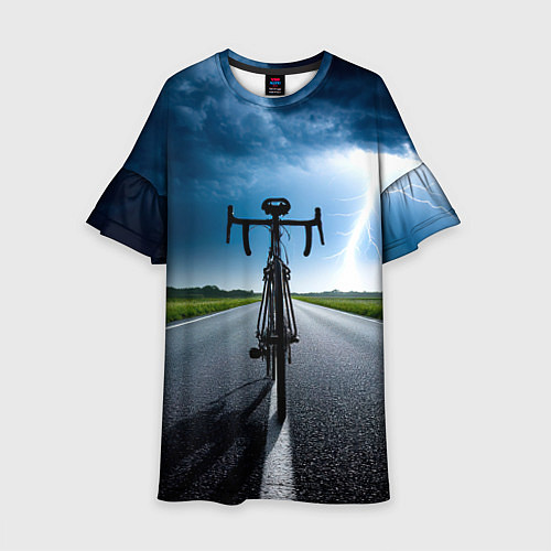 Детское платье Дорожный велосипед и молния / 3D-принт – фото 1