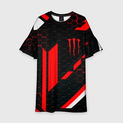 Платье клеш для девочки Monster energy sport geometry, цвет: 3D-принт