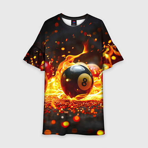 Детское платье Бильярдные шары в огне / 3D-принт – фото 1