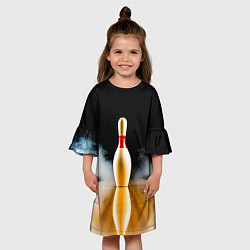 Платье клеш для девочки Кегля в белом дыму, цвет: 3D-принт — фото 2