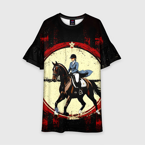 Детское платье Наездница конный спорт / 3D-принт – фото 1