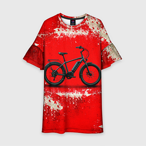 Детское платье Электровелосипед на красном / 3D-принт – фото 1