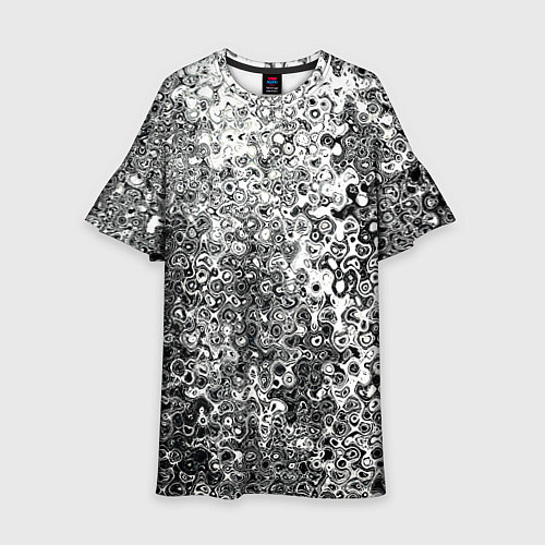 Детское платье Чёрно-белый абстрактная текстура / 3D-принт – фото 1