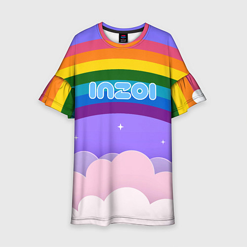 Детское платье Inzoi логотип на радуге / 3D-принт – фото 1