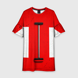 Платье клеш для девочки Щётка для кёрлинга, цвет: 3D-принт