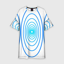 Платье клеш для девочки Овалы с свечением, цвет: 3D-принт