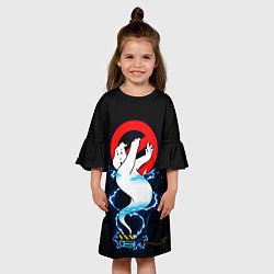 Платье клеш для девочки Охотники за привидениями, цвет: 3D-принт — фото 2