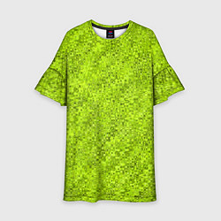 Платье клеш для девочки Салатовый текстурированный, цвет: 3D-принт