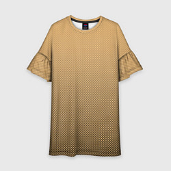 Платье клеш для девочки Градиент бежевый текстура, цвет: 3D-принт