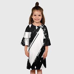 Платье клеш для девочки Color black white, цвет: 3D-принт — фото 2