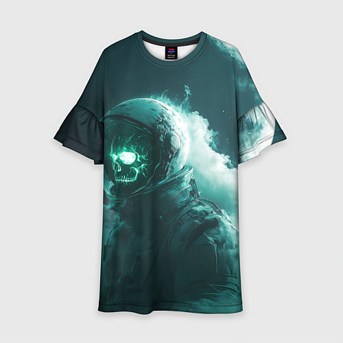 Детское платье Скелет в космосе неоновый свет / 3D-принт – фото 1