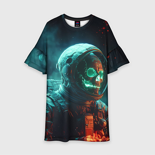 Детское платье Череп космонавта в скафандре / 3D-принт – фото 1