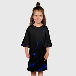 Платье клеш для девочки Color black blue, цвет: 3D-принт — фото 2