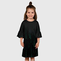 Платье клеш для девочки Color black turquoise, цвет: 3D-принт — фото 2