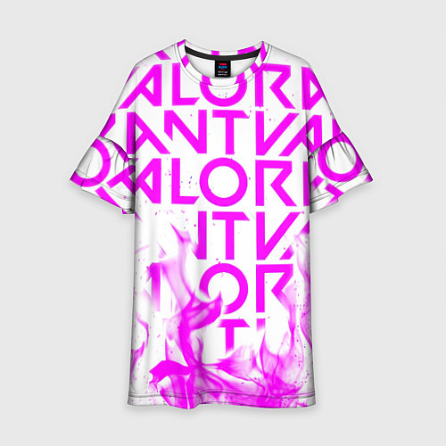 Детское платье Valorant розовый огонь / 3D-принт – фото 1