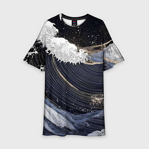 Детское платье Волны моря с блестками / 3D-принт – фото 1