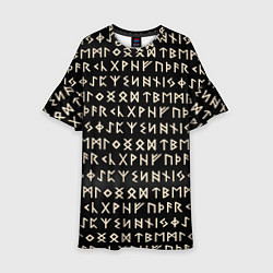 Платье клеш для девочки Древние руны викингов, цвет: 3D-принт