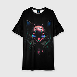 Детское платье Cyber cat неоновые глаза