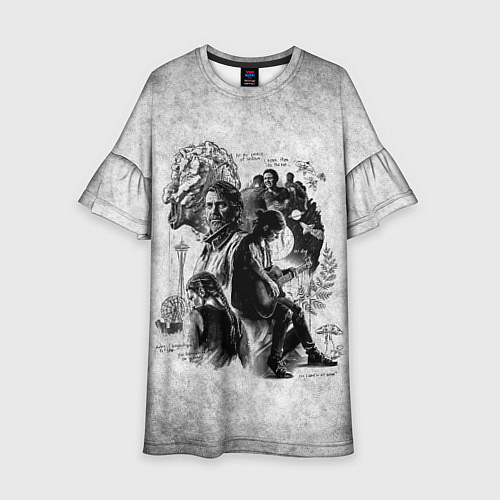 Детское платье The last of us grey grunge / 3D-принт – фото 1