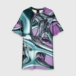 Детское платье Металлическая абстракция на фиолетовом фоне